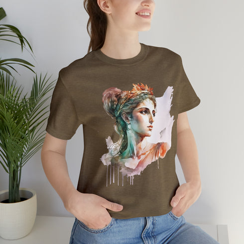 Greecian Goddess in Watercolor - Short Sleeve Tee